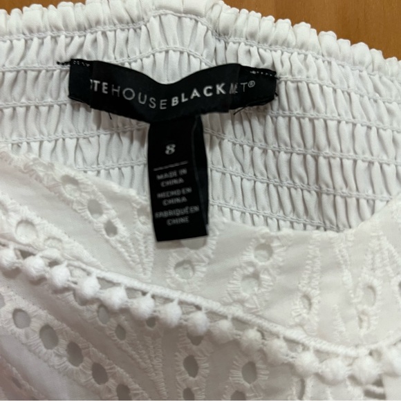 White House Black Market White Eyelet Peplum Cami Size 8 NWT - Picture 2 of 13